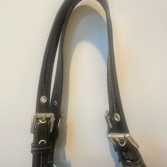 Coach Studded Black Shoulder Bag with Shimmer C logo with Silver Accents - Picture 5 of 10